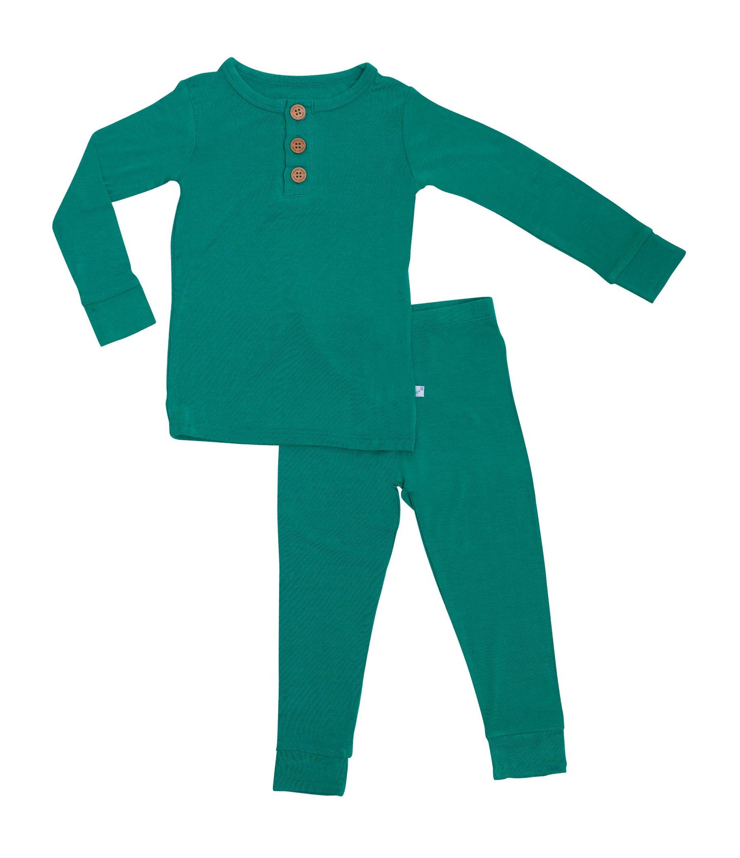 Emerald Green Long Sleeve Henley Pajamas