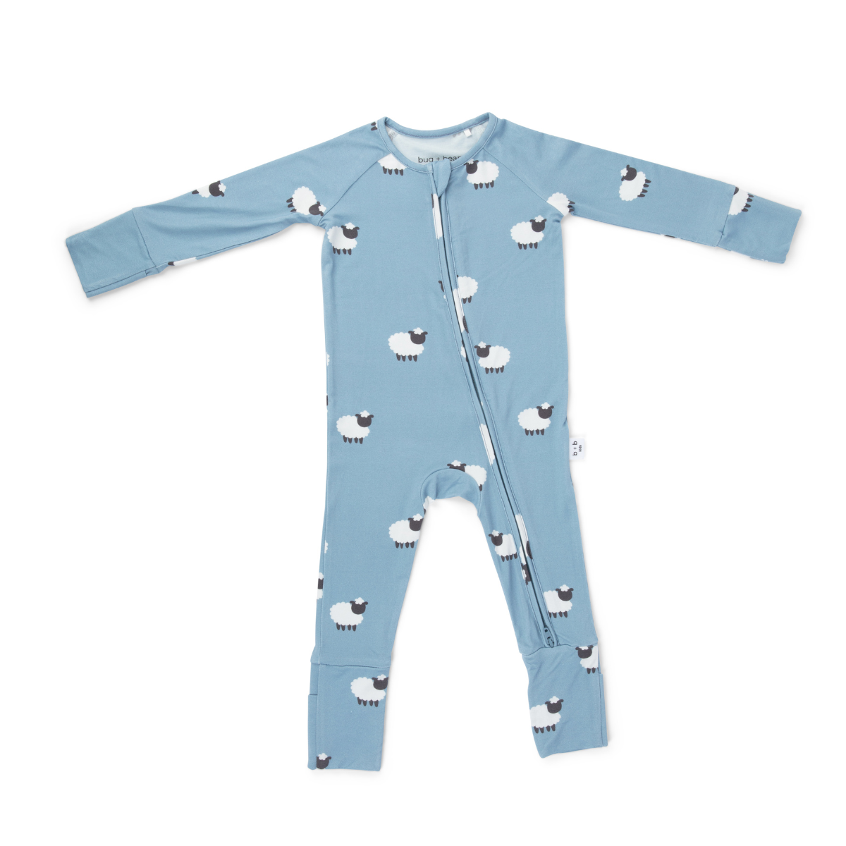 Bamboo 2-Way Convertible Zip Romper - Blue Sheep