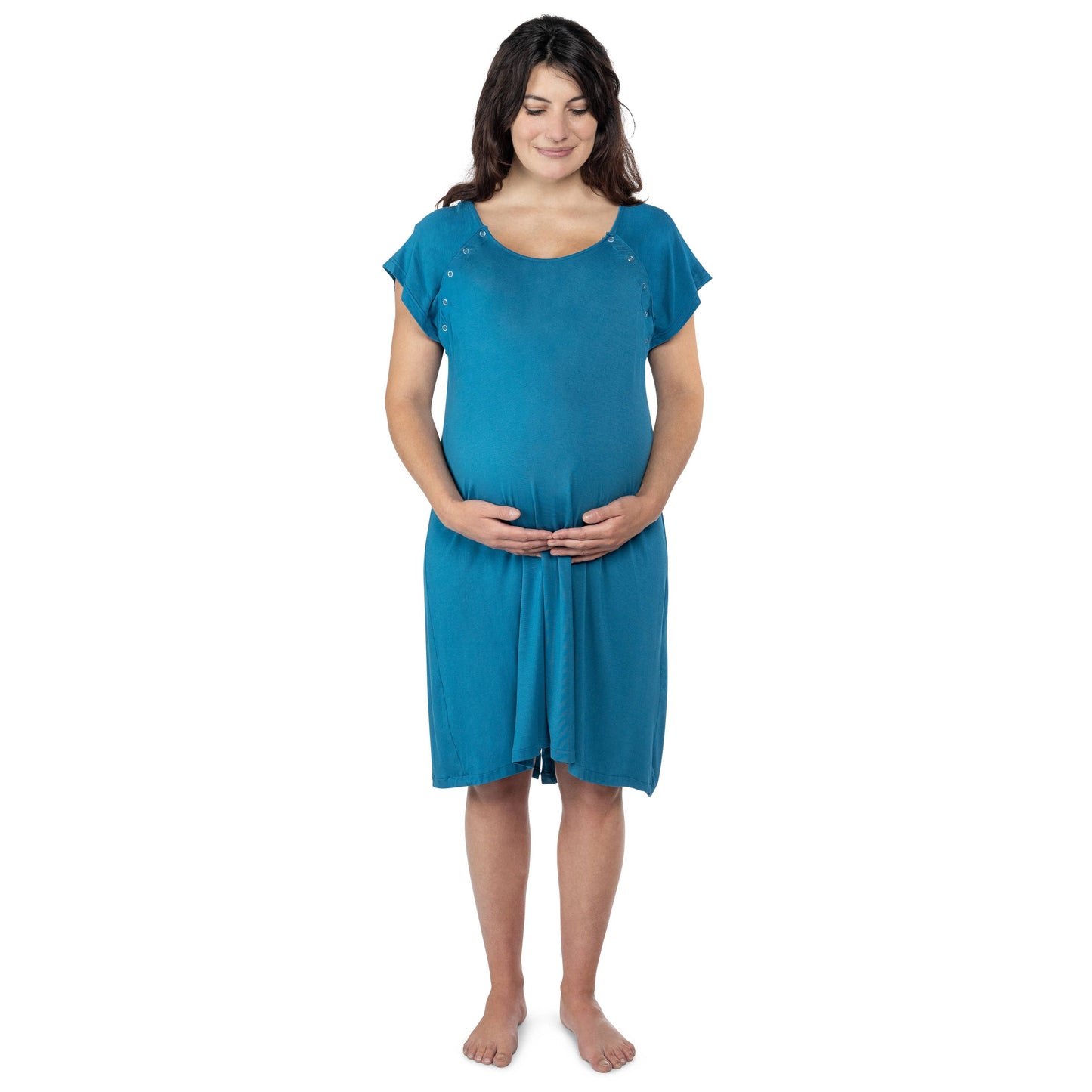 Blue Maternity Labor and Delivery/ Nursing Gown