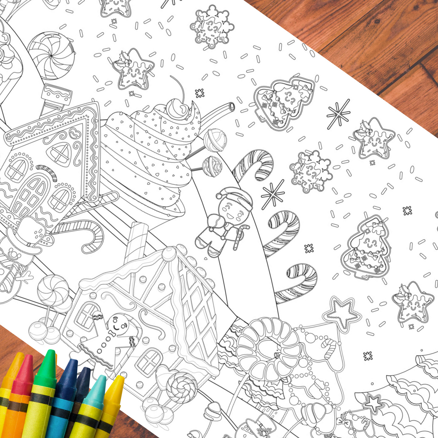 Gingerbread Coloring Tablecloth