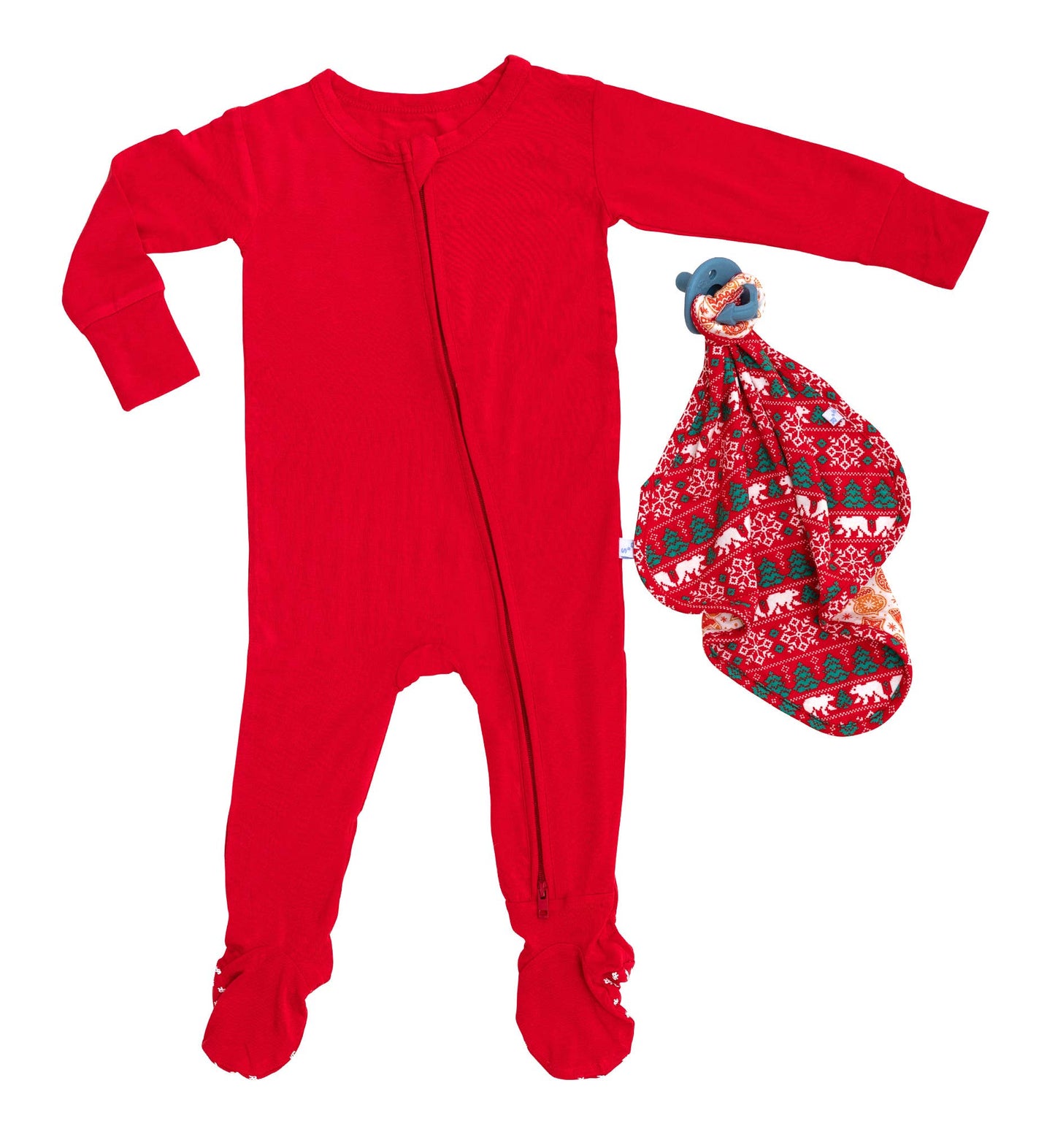 True Red Zippered Footie Pajamas