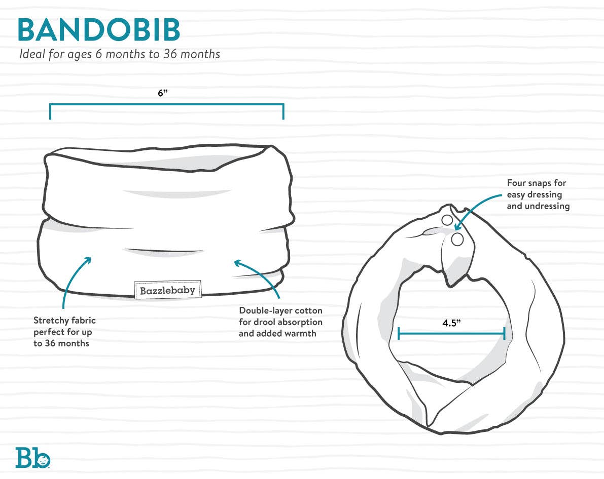 BandoBib Infinity Scarf Bib: Wavy Lines & Hearts