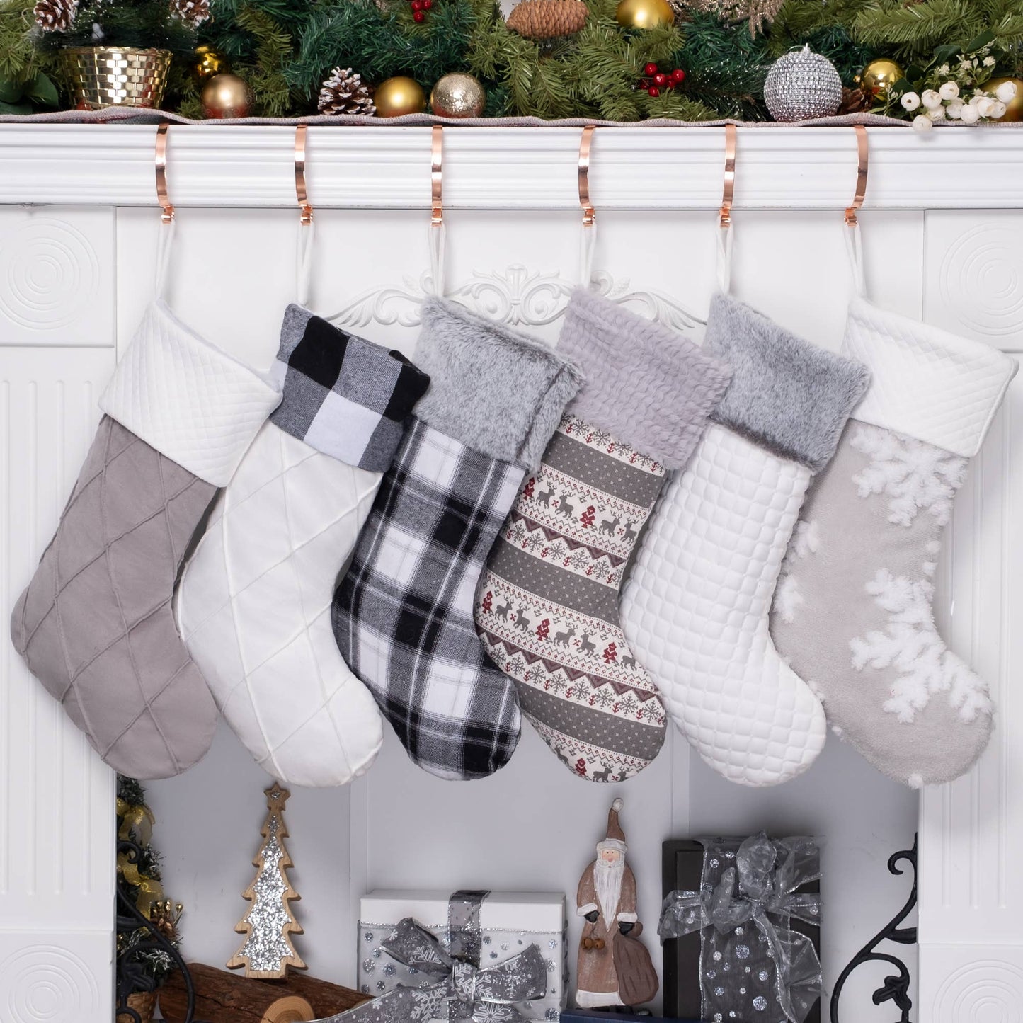 2024 Christmas Stockings - Grey Selection