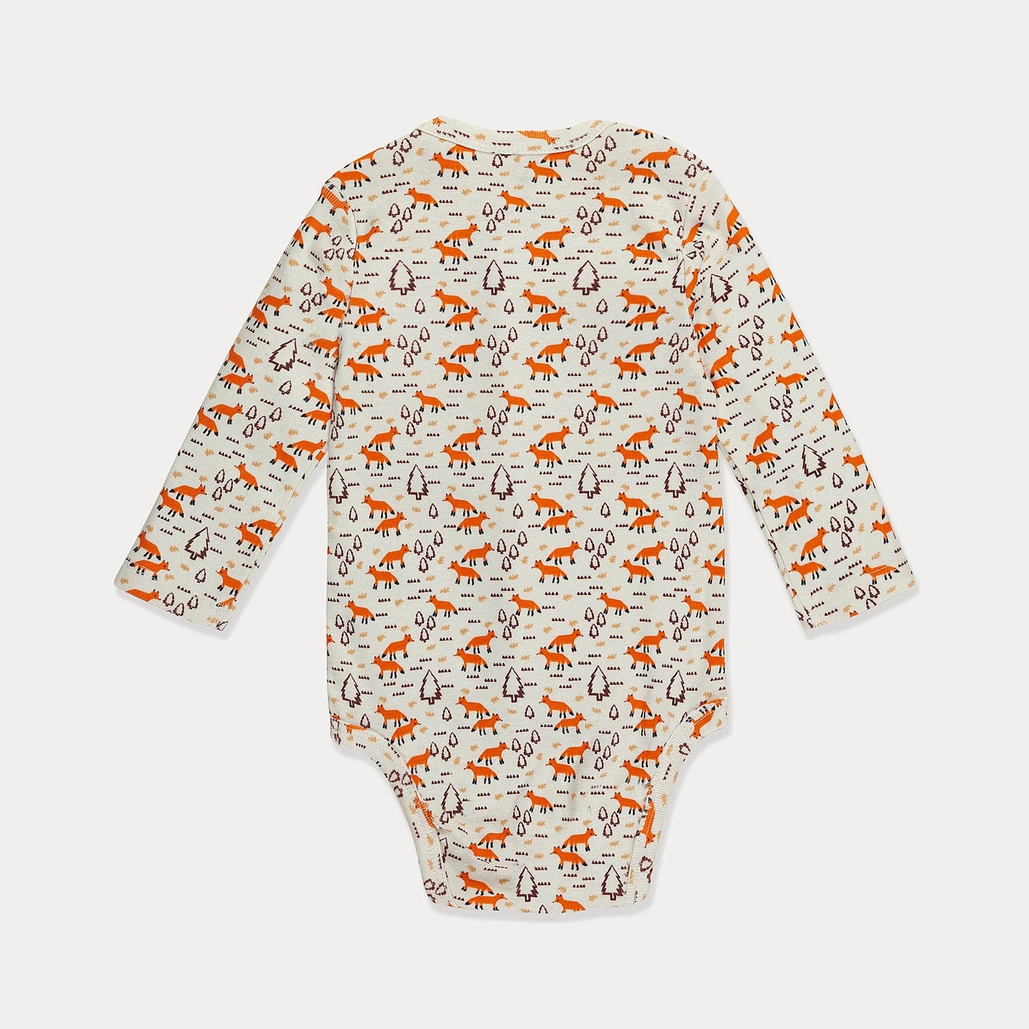 Bodysuit, Infant Bodysuit - Foxes on Beige