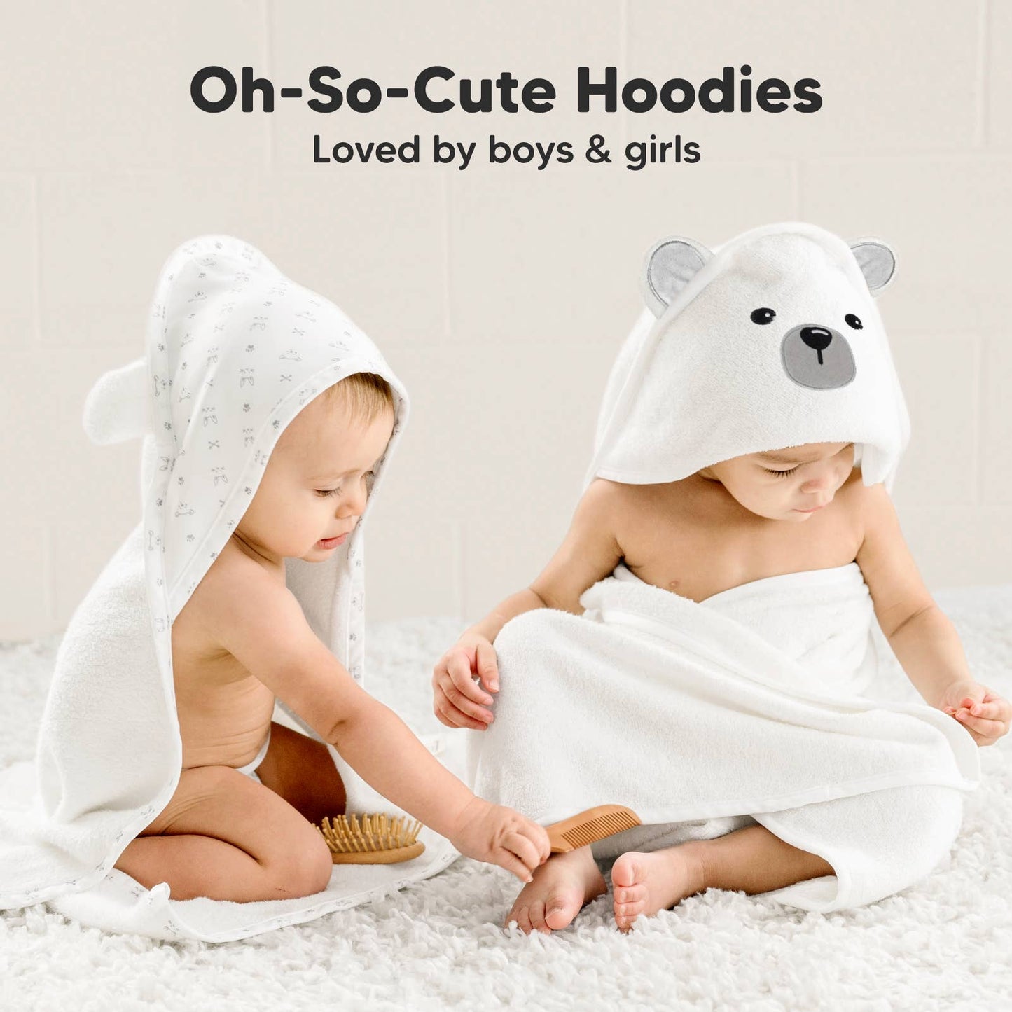 KeaBabies Cuddle Baby Hooded Towel: Polar