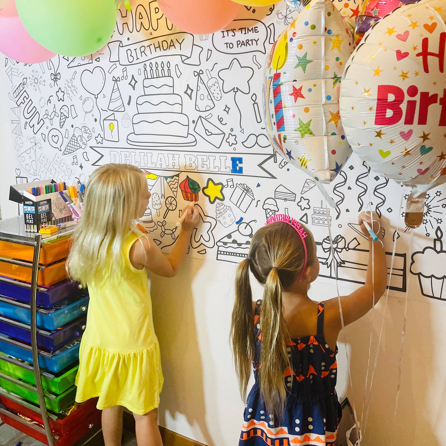 Birthday Party Coloring Tablecloth