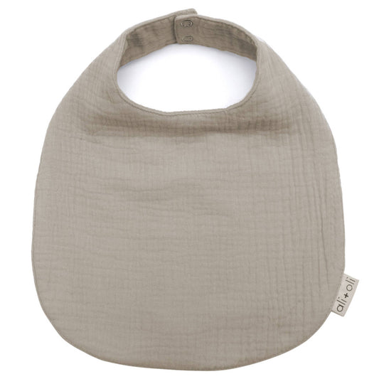Muslin Cotton Snap Baby Bib (Sand)