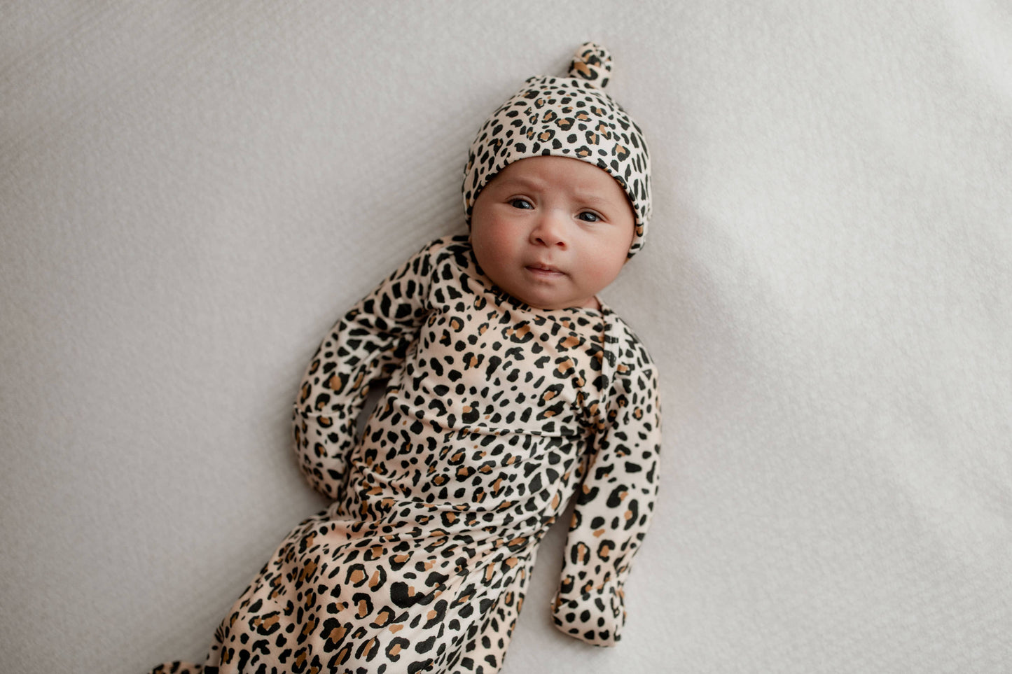 Leopard Knotted Gown: Gown & Hat