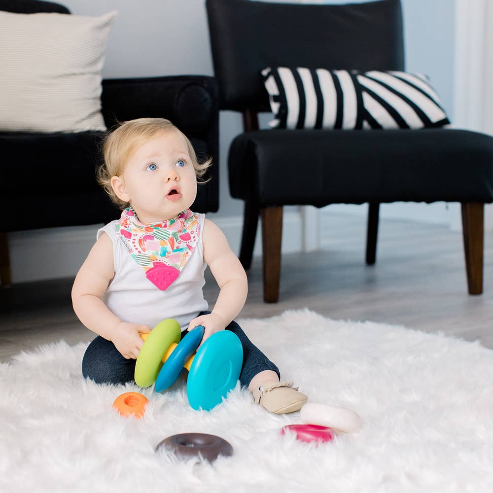 Bandana Bib with Teether 4-Pack: Luca