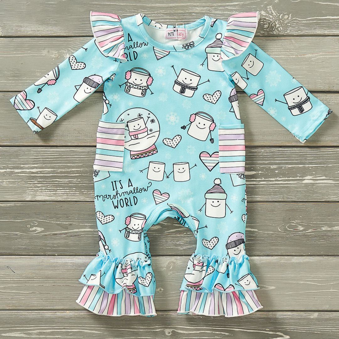 Marshmallow World - Girl Romper