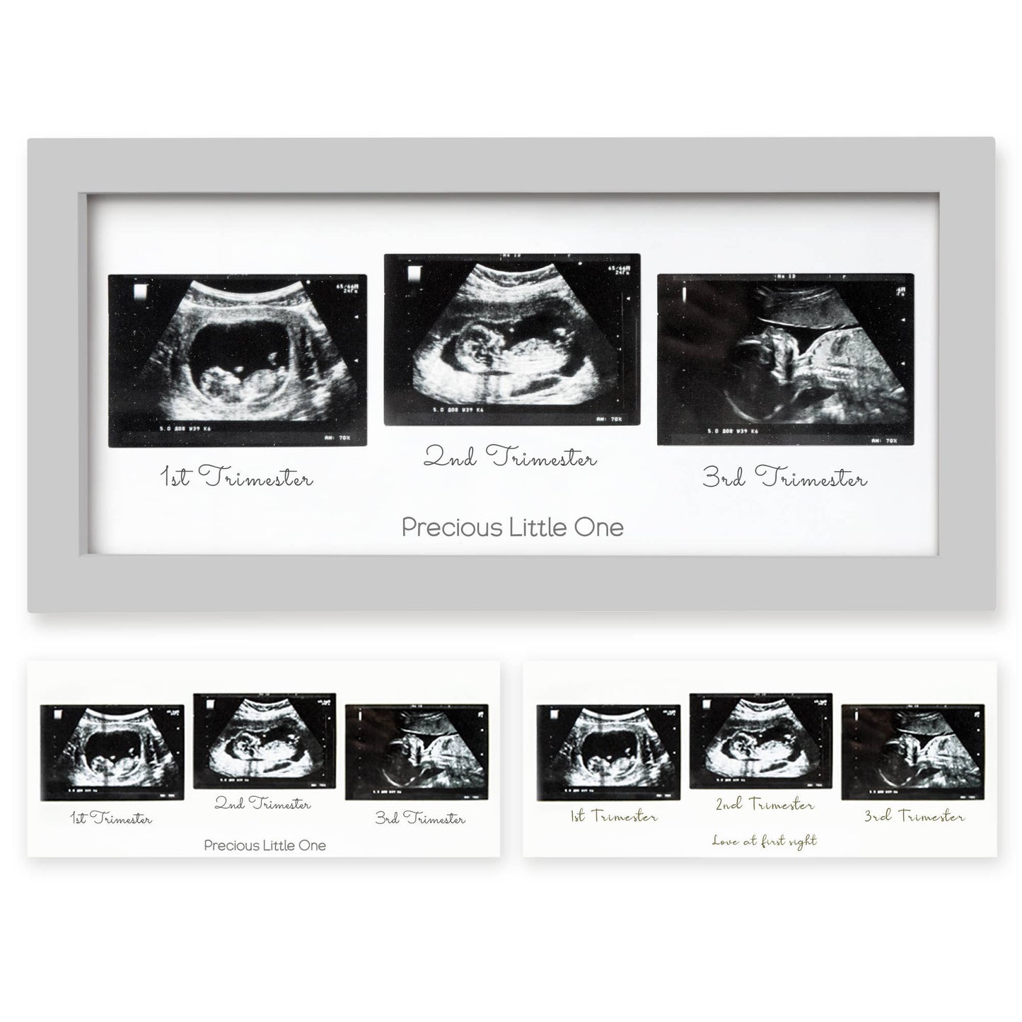 KeaBabies Trio Sonogram Frame (Cloud Gray)
