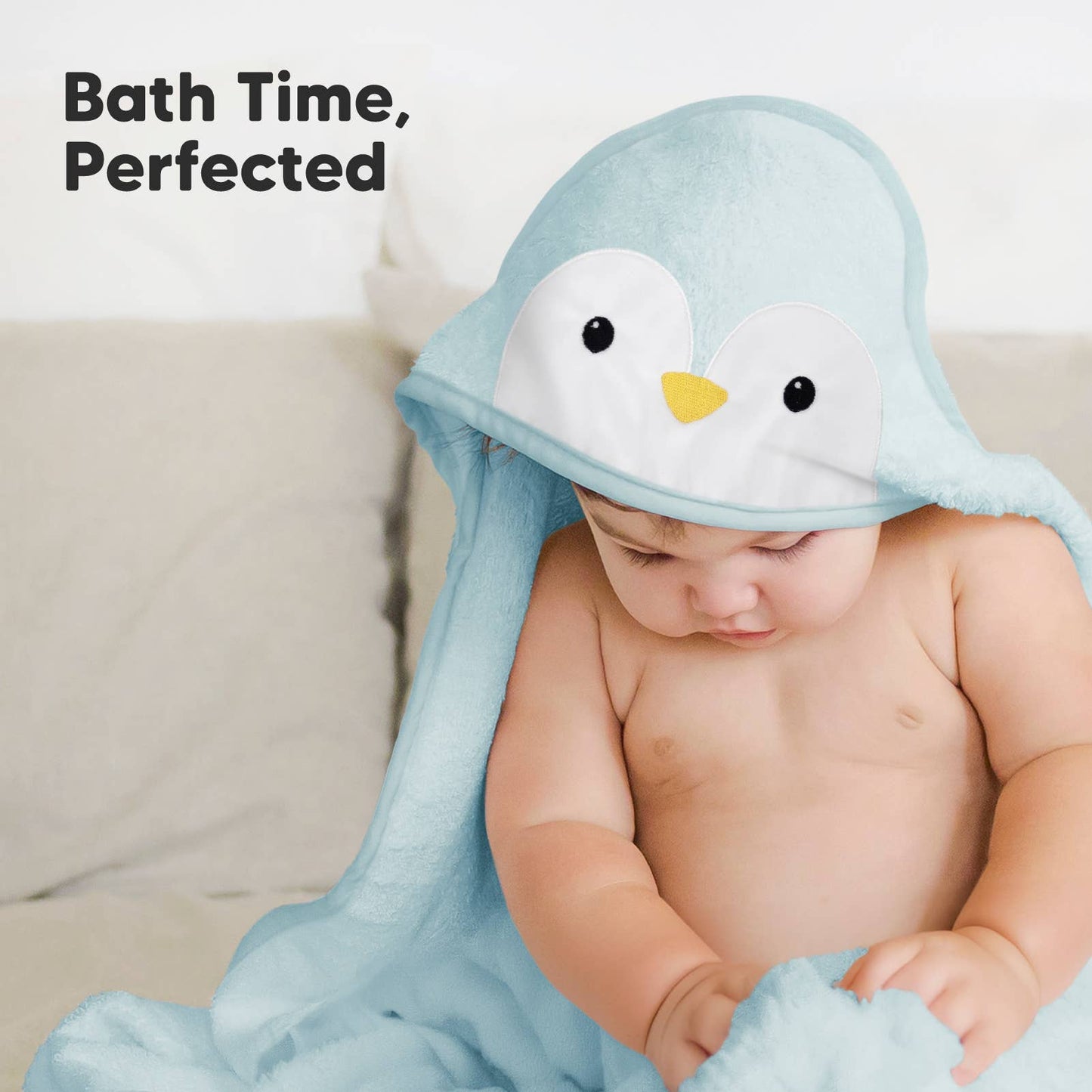 KeaBabies Cuddle Baby Hooded Towel: Penguin