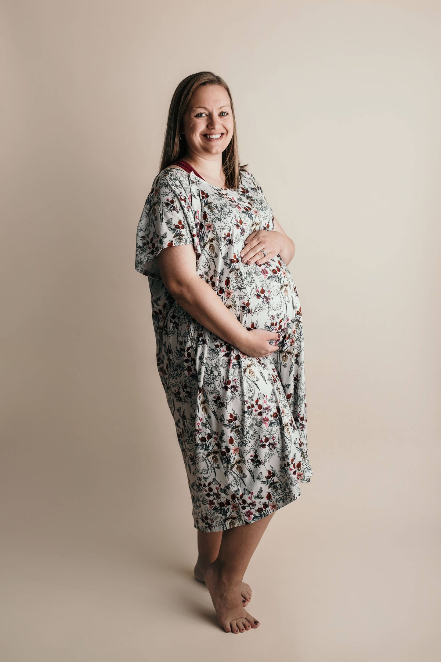 Floral Labor and Delivery/ Nursing Gown