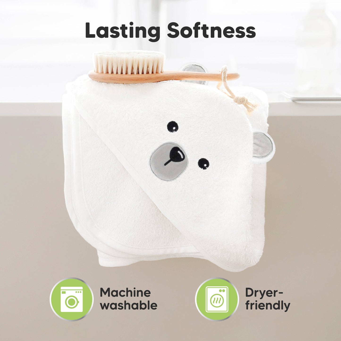 KeaBabies Cuddle Baby Hooded Towel: Polar