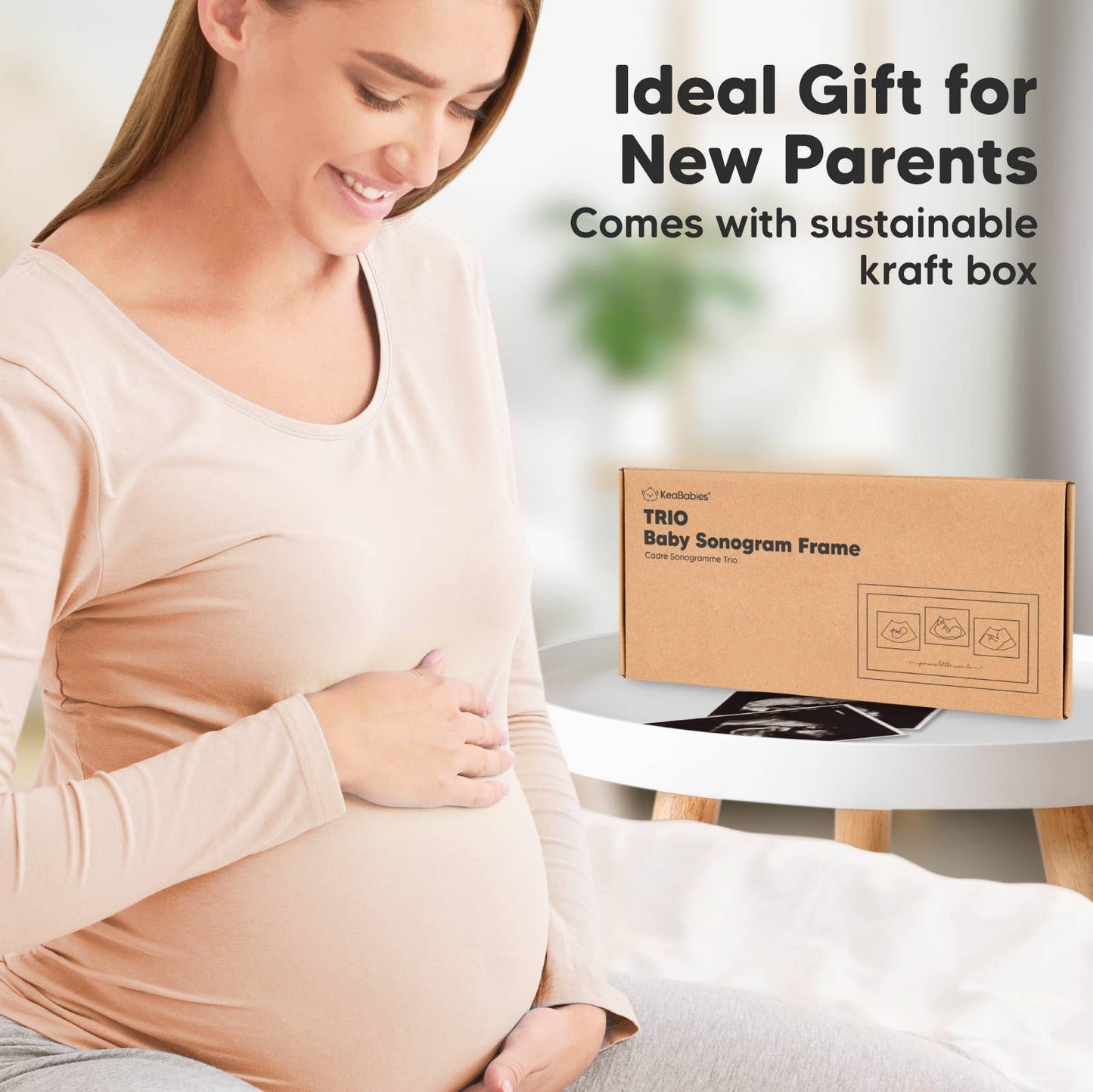KeaBabies Trio Sonogram Frame (Cloud Gray)