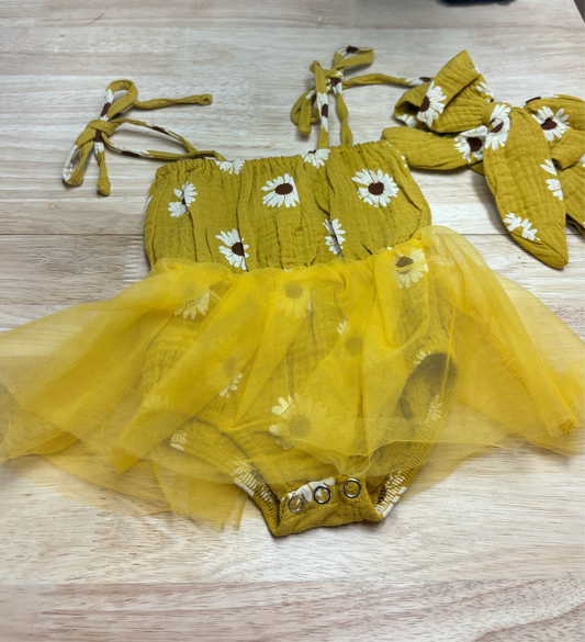 Yellow Floral Bubble Outfit