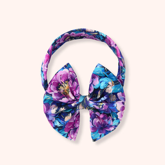 Electric Peonies - Bow Headband