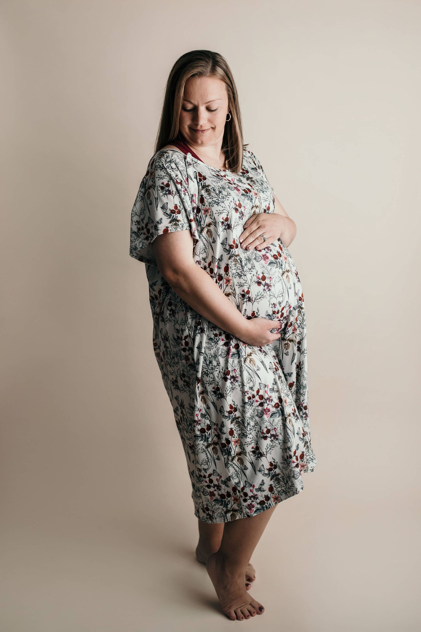 Floral Labor and Delivery/ Nursing Gown