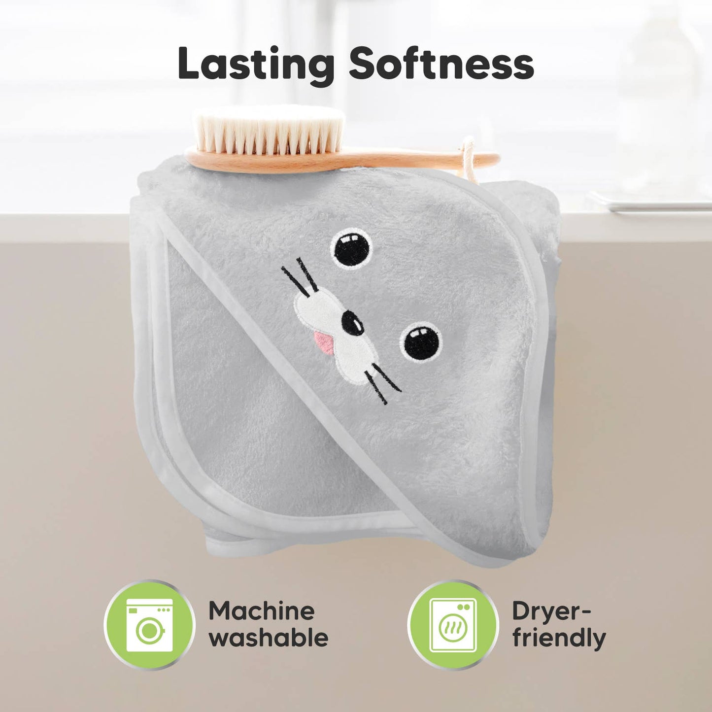 KeaBabies Cuddle Baby Hooded Towel: Seal