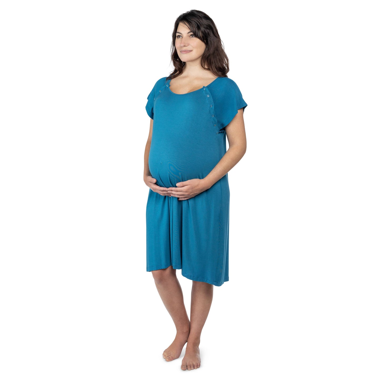 Blue Maternity Labor and Delivery/ Nursing Gown