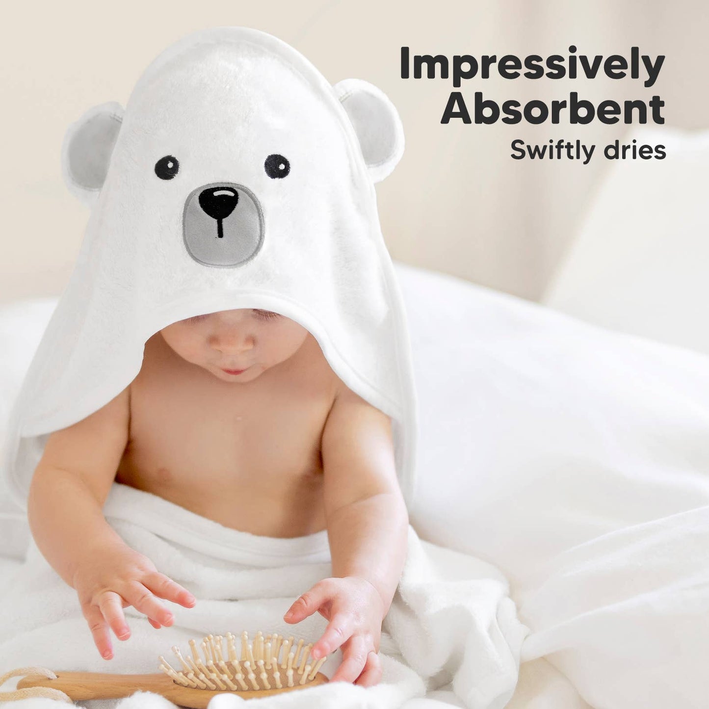 KeaBabies Cuddle Baby Hooded Towel: Polar