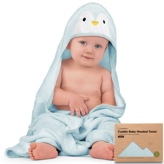 KeaBabies Cuddle Baby Hooded Towel: Penguin