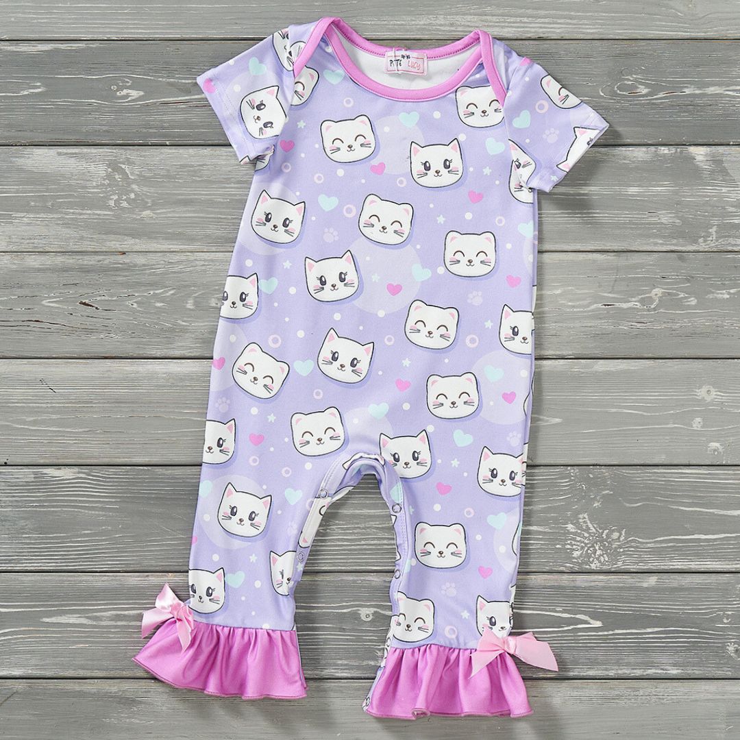 Cat's Meow-Girl Romper