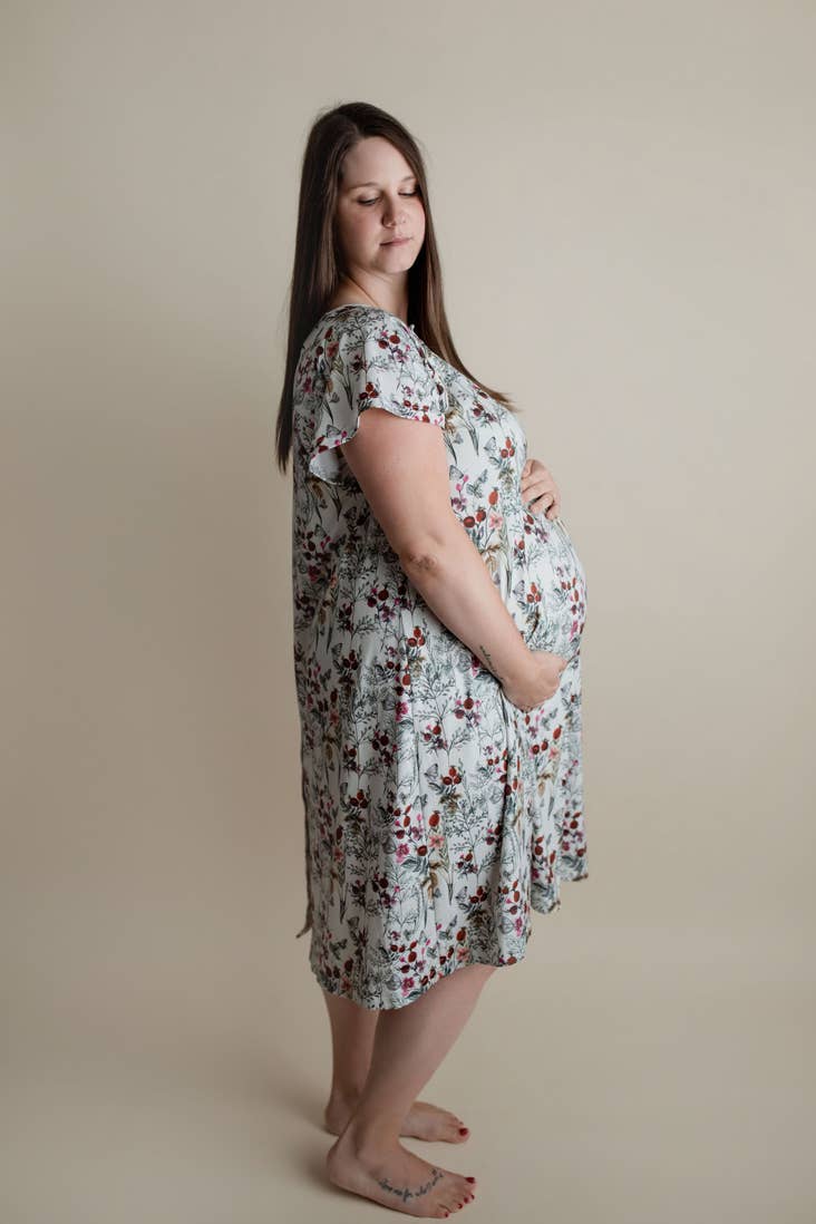 Floral Labor and Delivery/ Nursing Gown