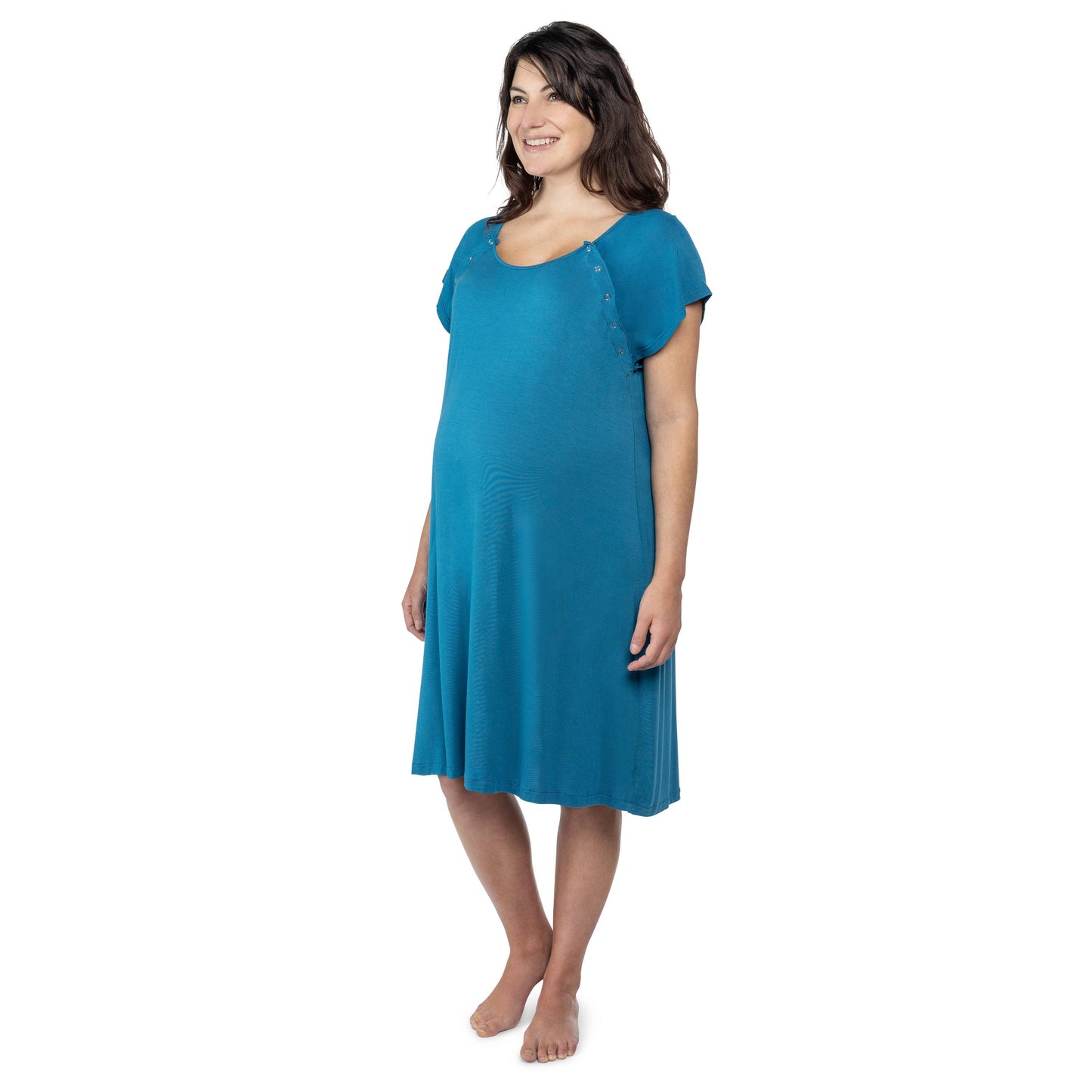 Blue Maternity Labor and Delivery/ Nursing Gown