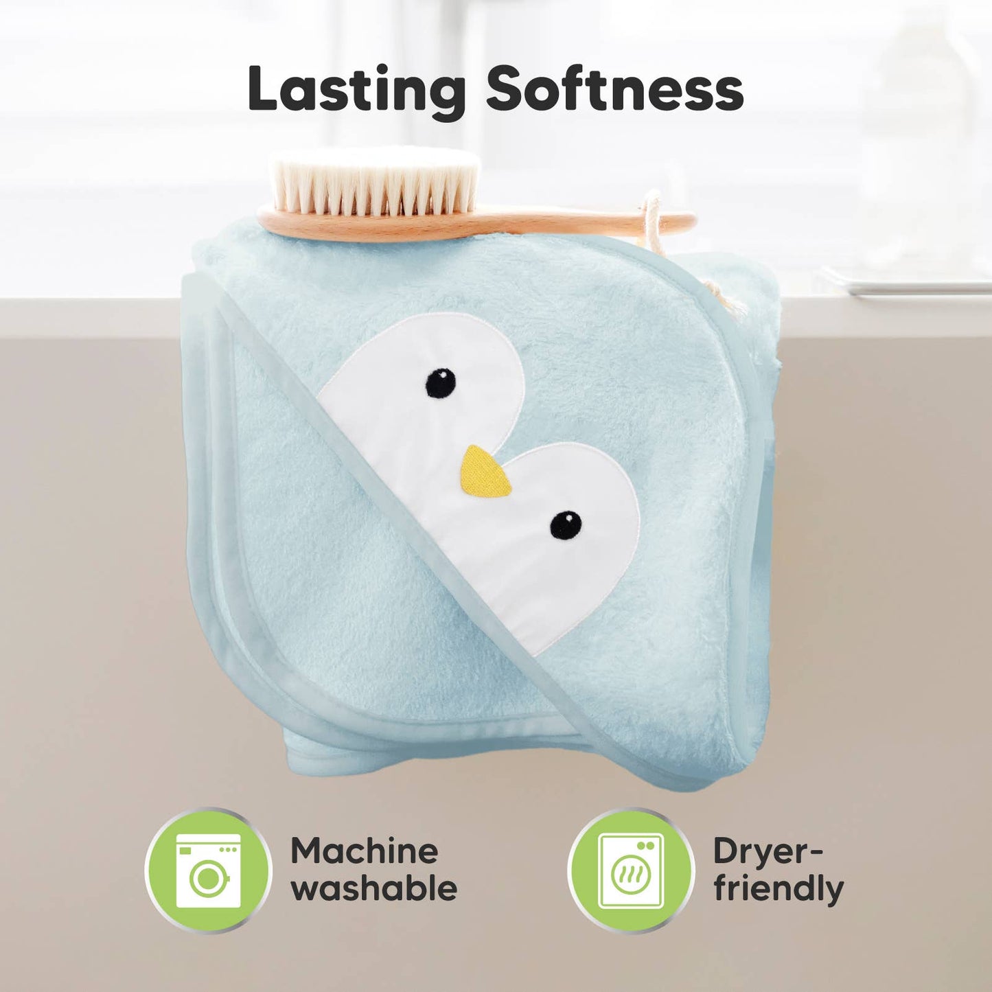 KeaBabies Cuddle Baby Hooded Towel: Penguin