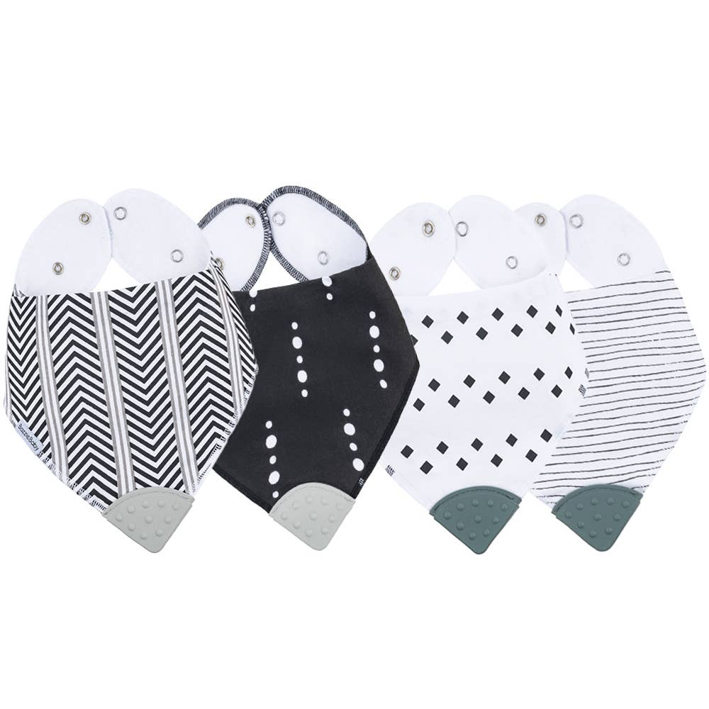 Bandana Bib with Teether 4-Pack: Luca