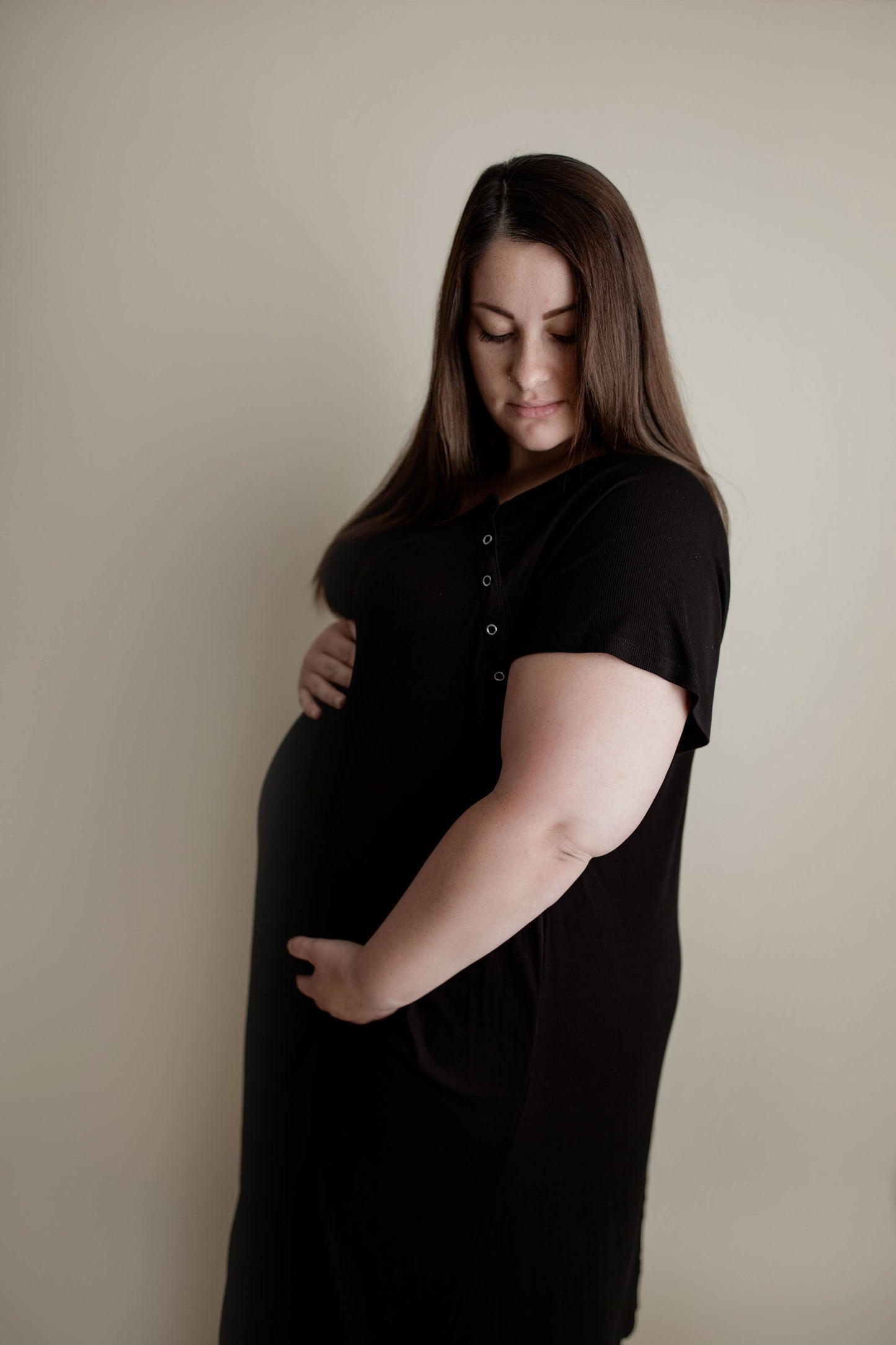 Black Maternity Labor and Delivery/ Nursing Gown