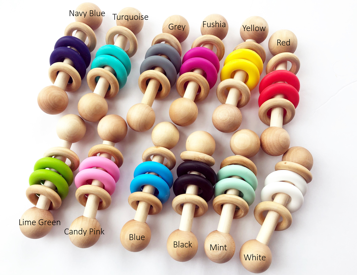 Silicone & Wood Rattle