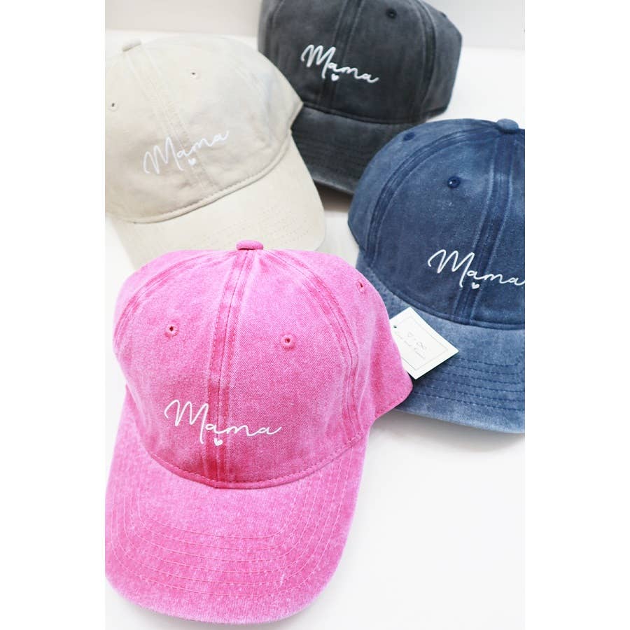 MAMA Printed Acid Washed Baseball Cap