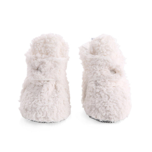 White Fleece Booties / 6-12 Months