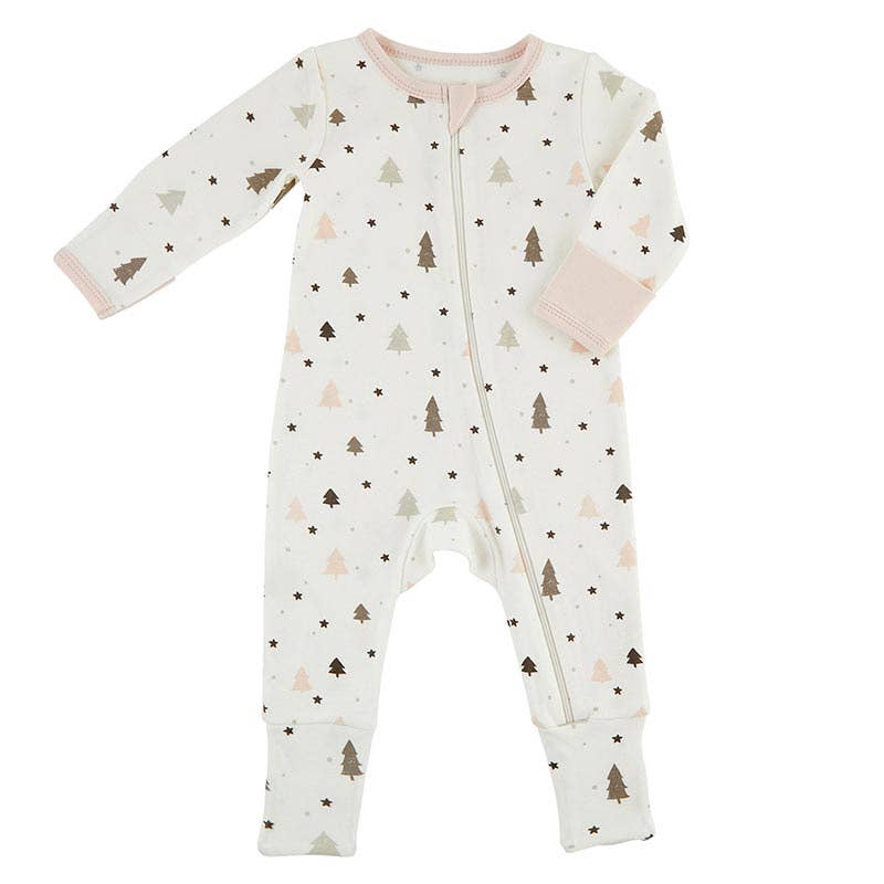 Cozy Romper-Blush Trees