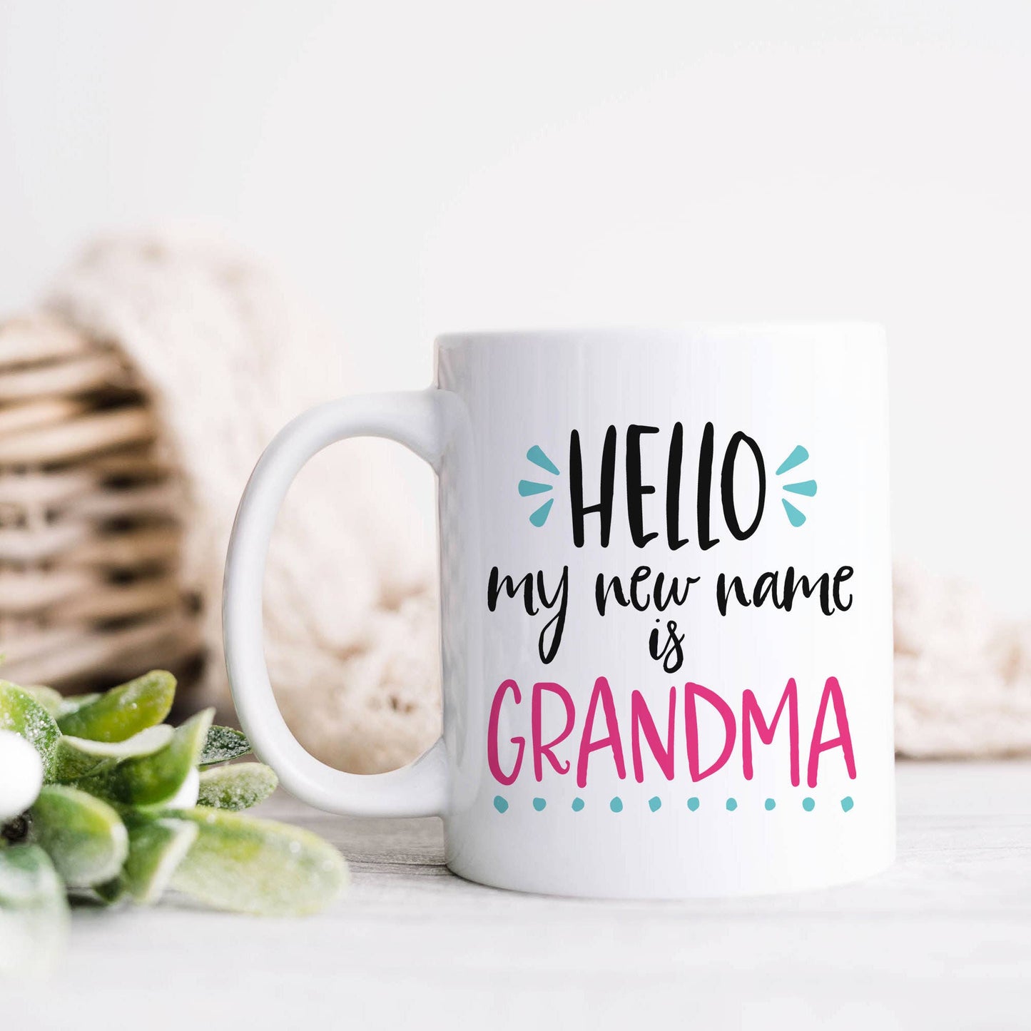 Hello My New Name is Grandma Ceramic Mug