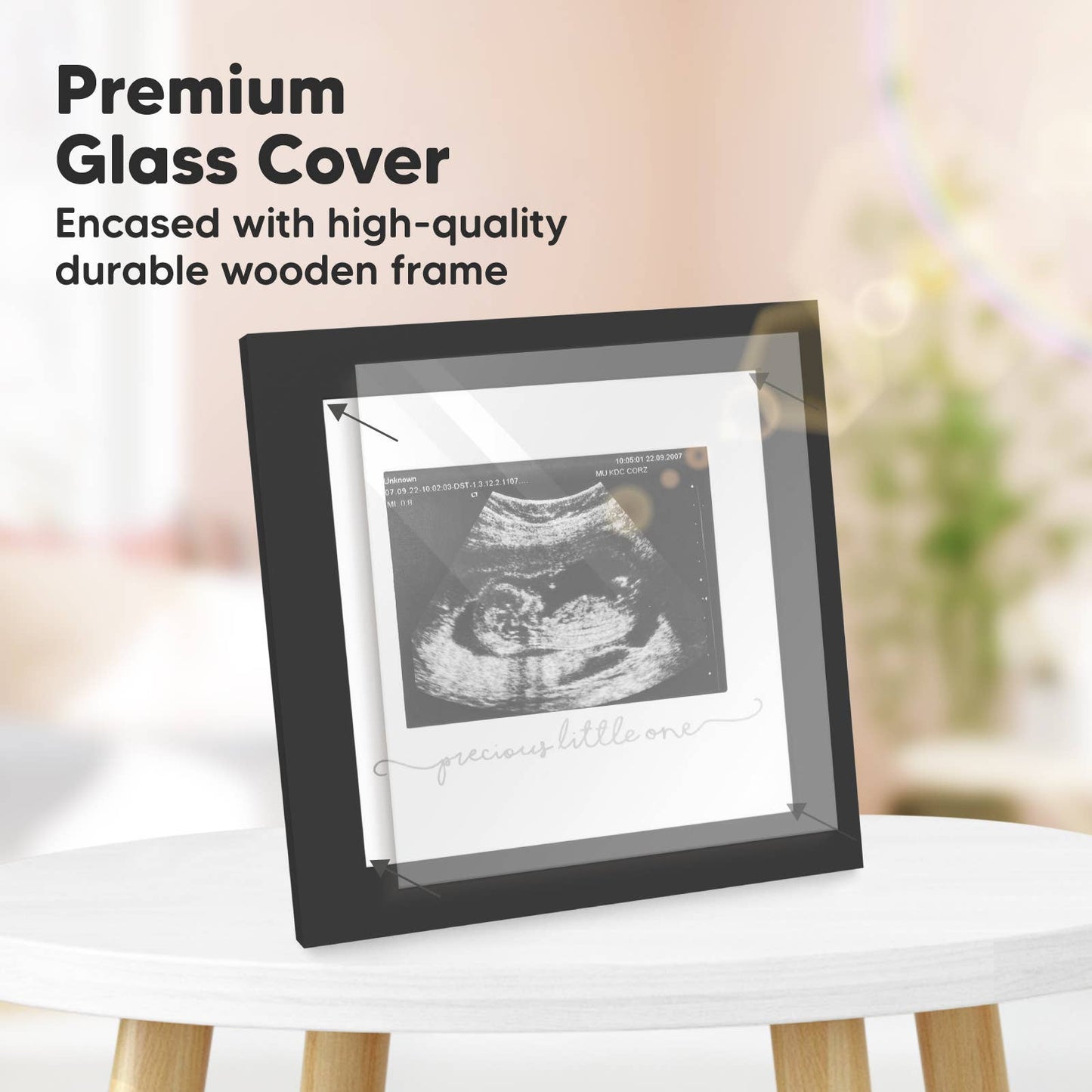 KeaBabies Solo Baby Sonogram Picture Frame: Onyx Black