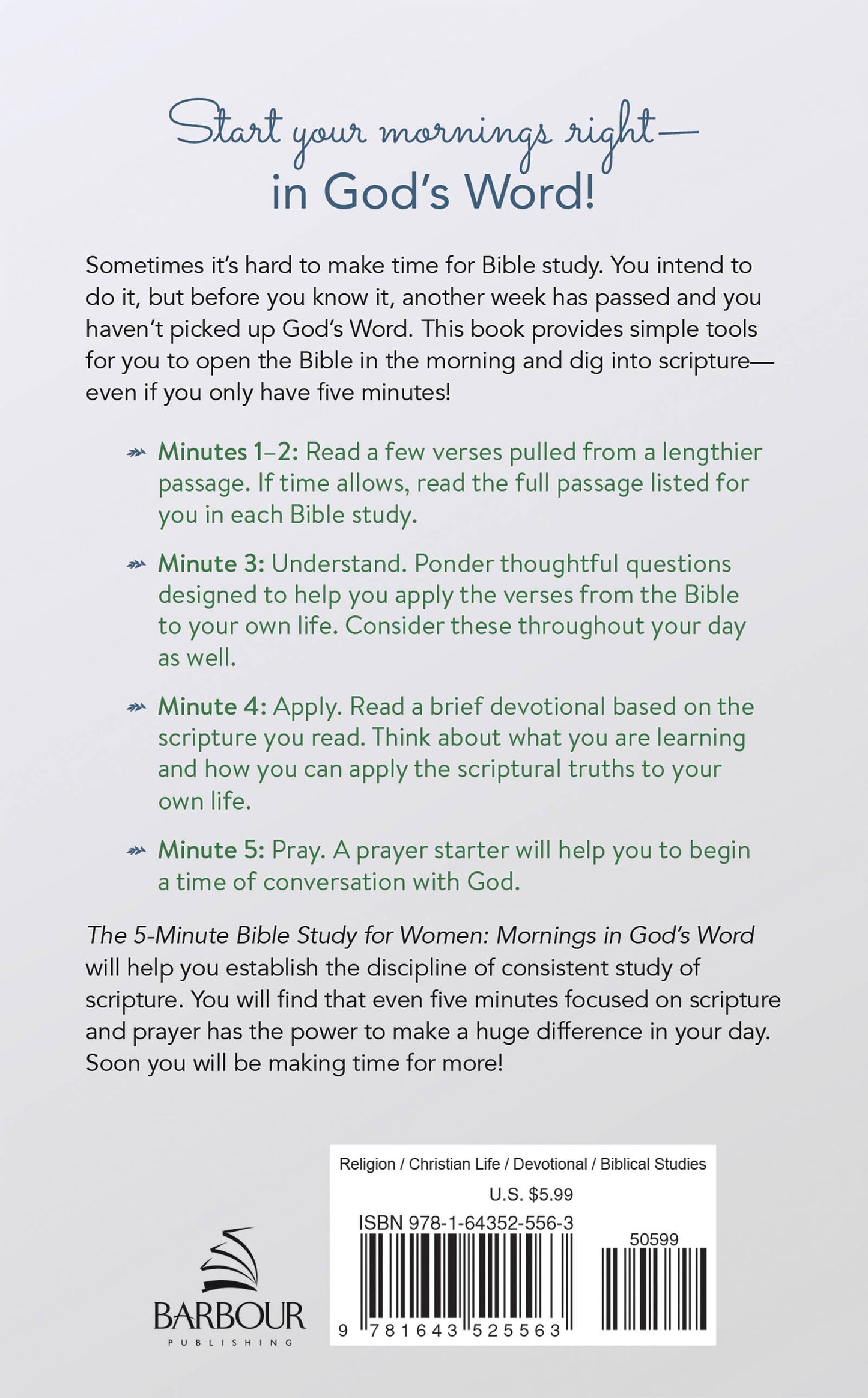 The 5-Minute Bible Study for Women: Mornings in God's Word