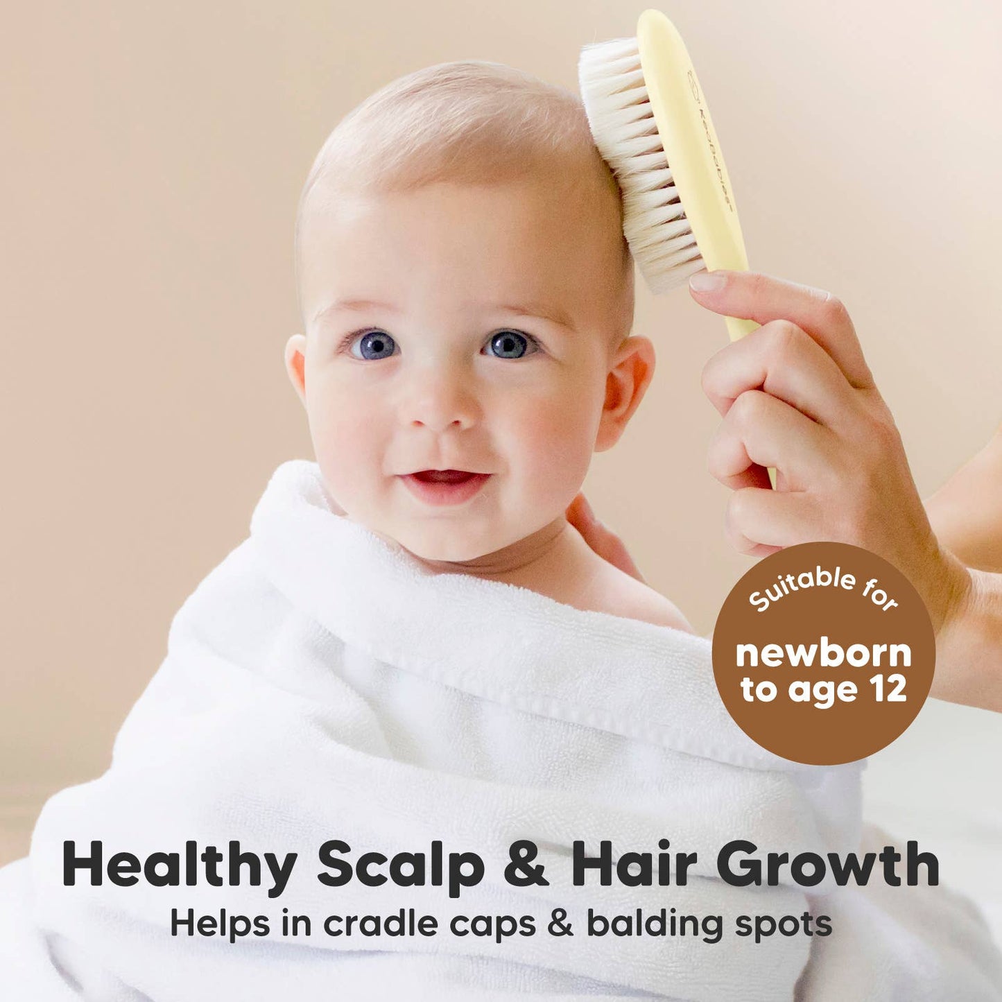 KeaBabies Baby Hair Brush and Comb Set: Lemon