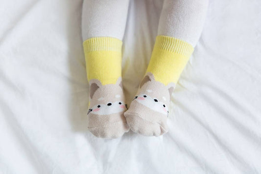 Mouse Zoo Baby Animal Socks: Yellow / XS (0~18M)