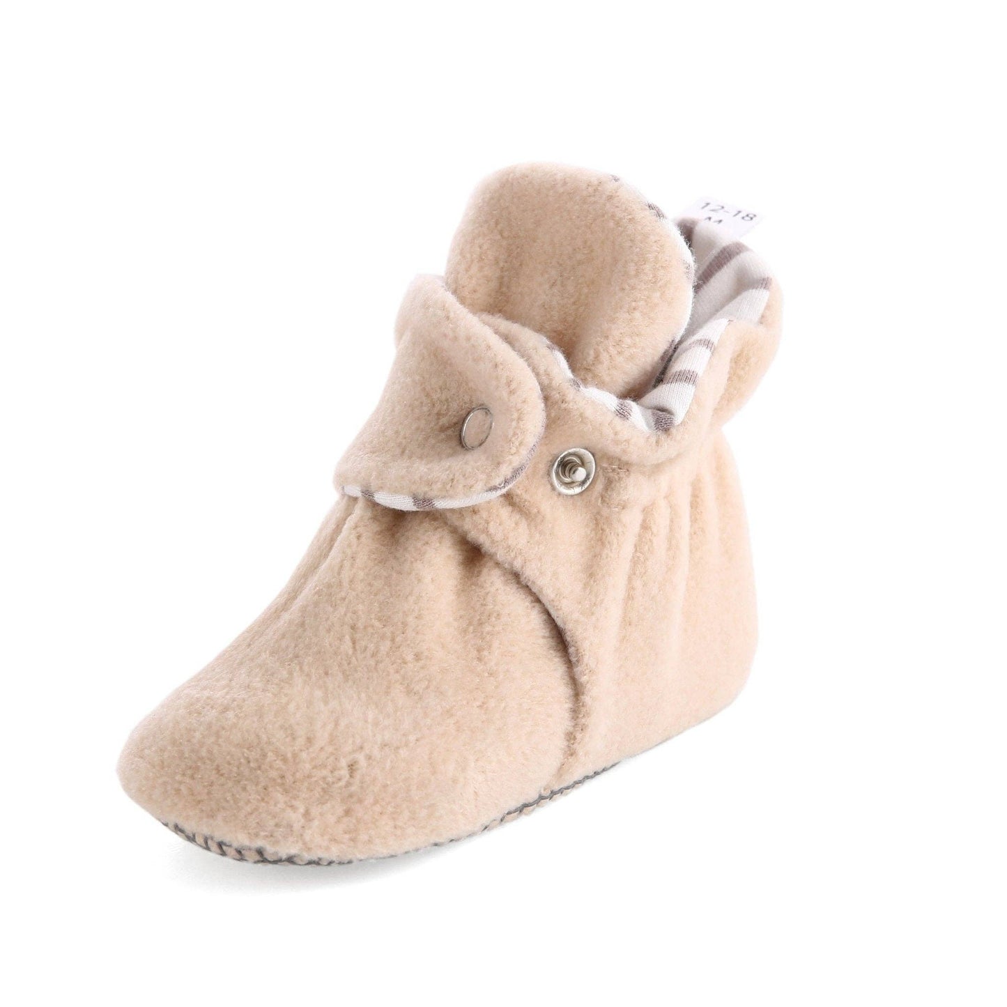 Fleece Baby Booties Beige / 6-12 Months