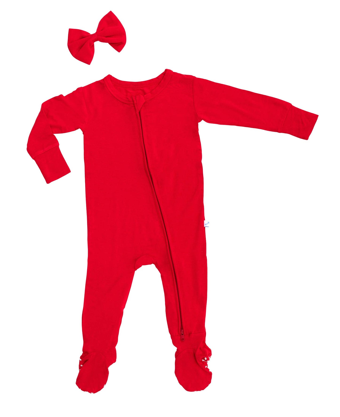 True Red Zippered Footie Pajamas