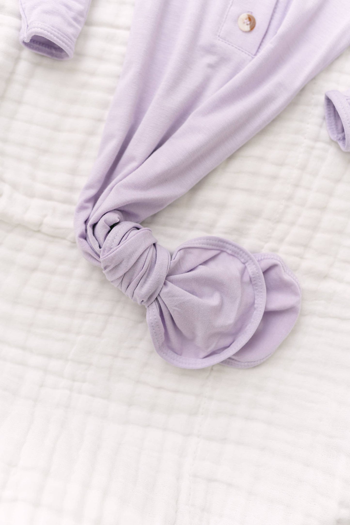 Knotted Baby Gown, Set - Lavender