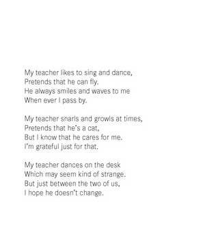My Teacher Dances on the Desk, poems for children