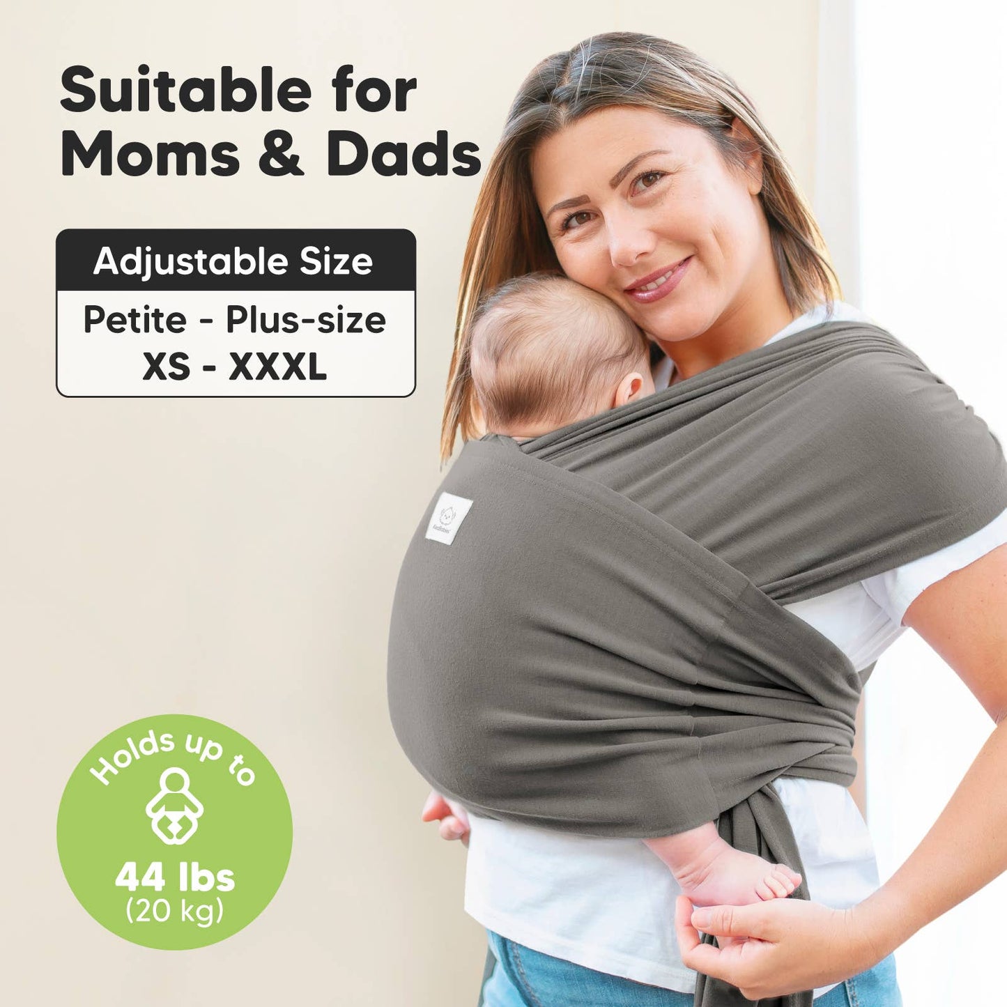 KeaBabies D-Lite Wrap Carrier (Graphite)