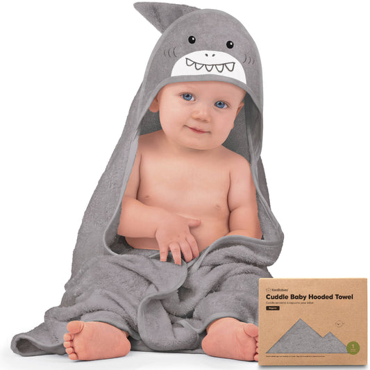 KeaBabies Cuddle Baby Hooded Towel: Shark