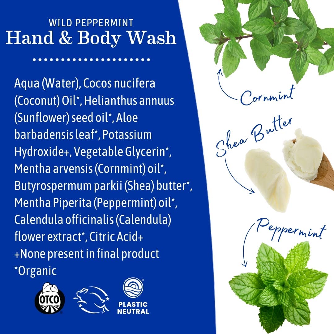 Wild Peppermint Hand & Body Wash: 5.3 fl. oz. (160 ml)