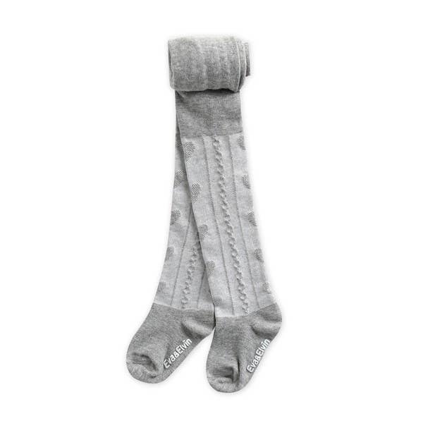 Heart Tights: Grey / S (1-3T)