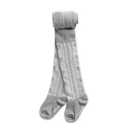 Heart Tights: Grey / S (1-3T)